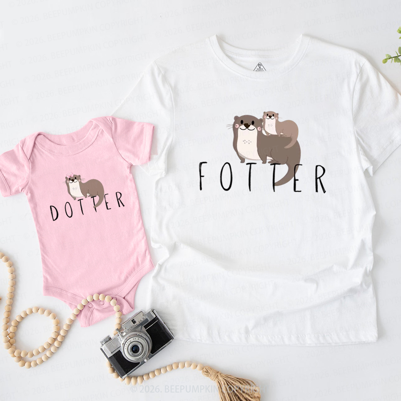 Cute Otter Dad&Me Matching Shirts