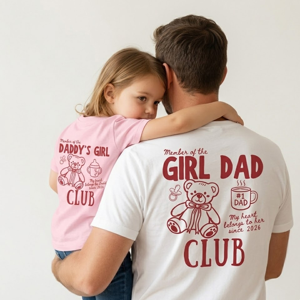 Daddys Girl Fathers Day Dad&Me Matching Shirts-Back Design