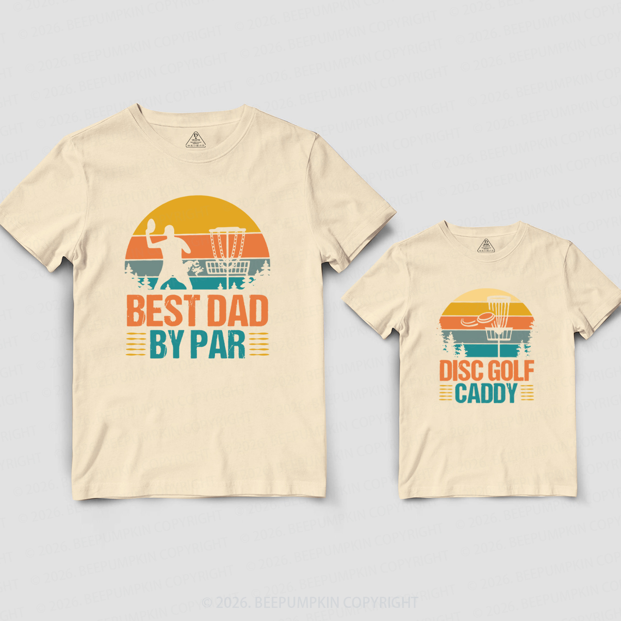 Best Dad By Par Disc Golf Dad&Me Matching Shirts