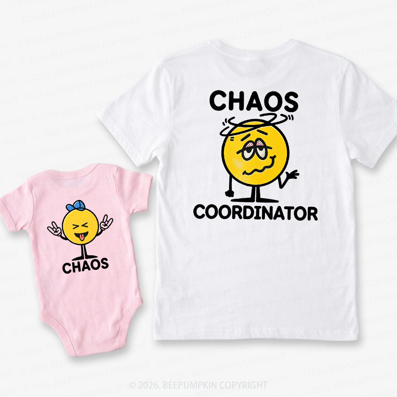 Chaos and Chaos Coordinator Dad&Me Matching Shirts-Back Design