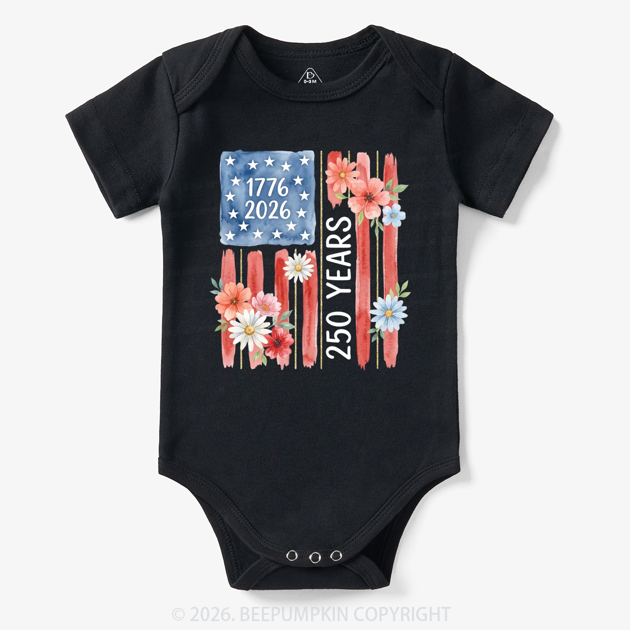 United States of America 250th Patriotic Flag Bodysuit