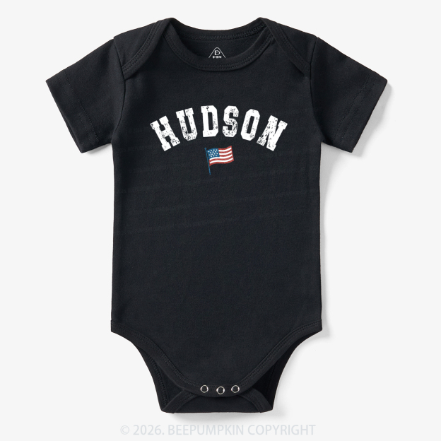 Personalized USA Flag with Name Bodysuit