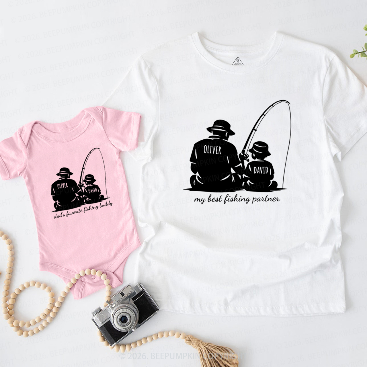 Personalized Dad Fishing Buddy Dad&Me Matching Shirts