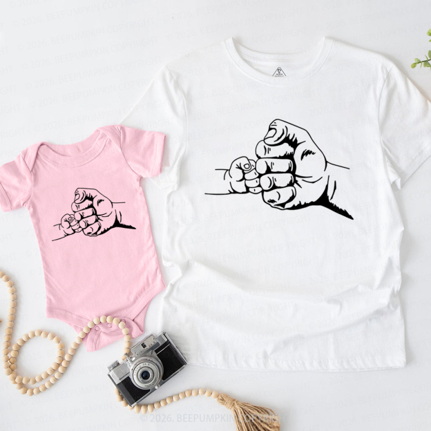 Father and Son Fist Bump Dad&Me Matching Shirts