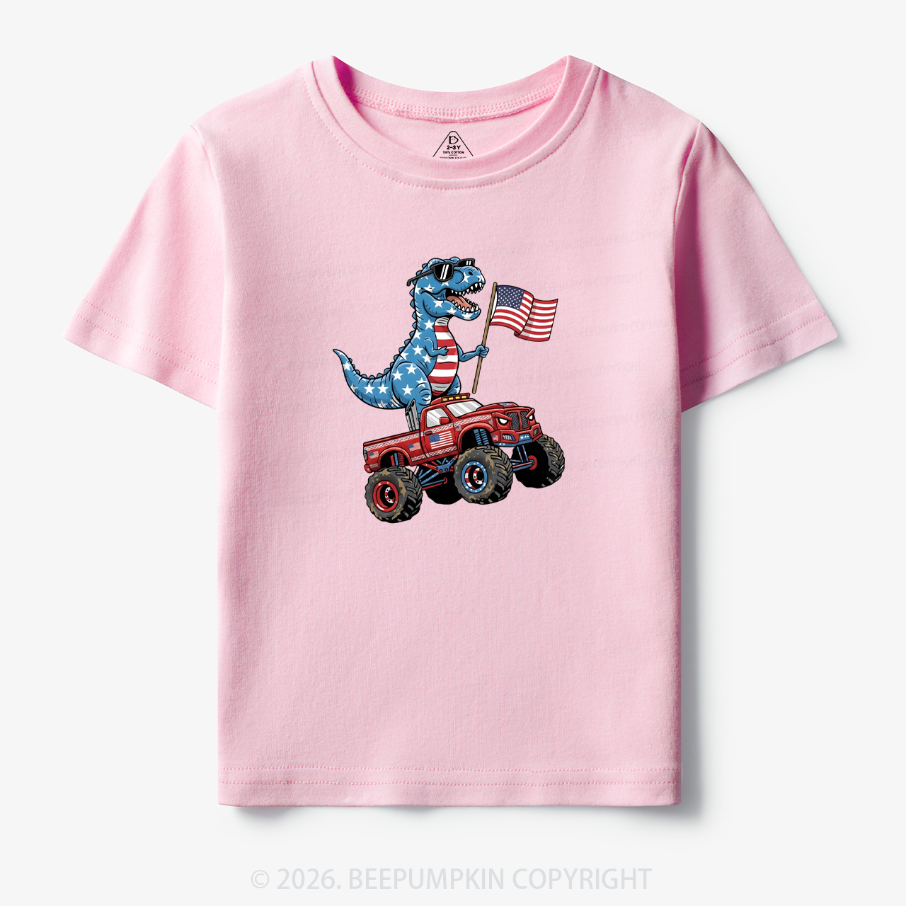 USA 250 American Flag Dinosaur Toddler&Kid's Tees