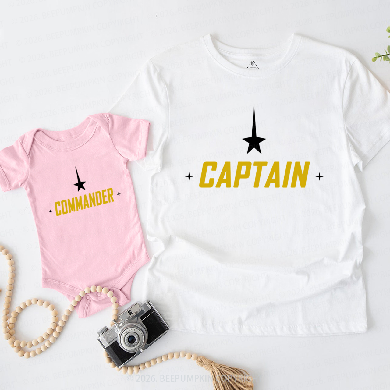 Captain Commander Sci Fi Dad&Me Matching Shirts