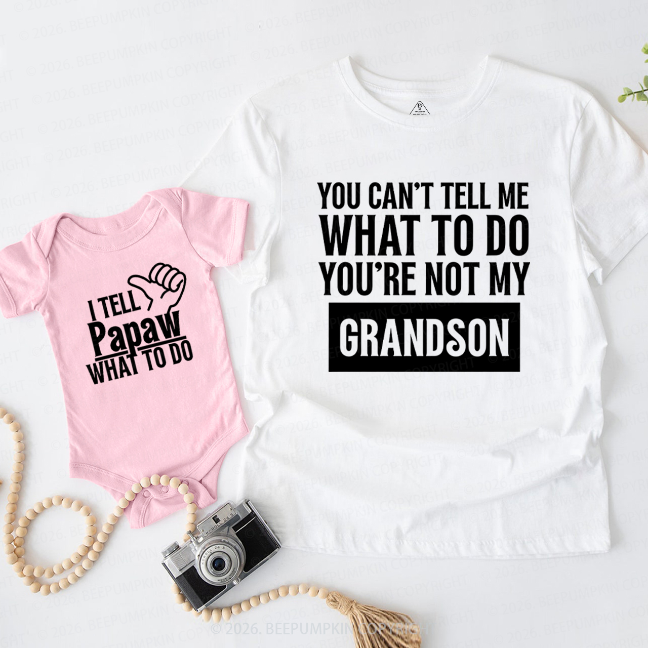 Personalized I Tell Grandpa What To Do Grandpa&Me Matching Shirts