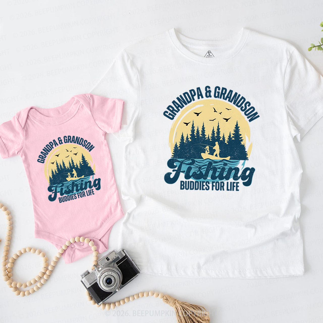 Personalized Fishing Buddies Grandpa&Me Matching Shirts