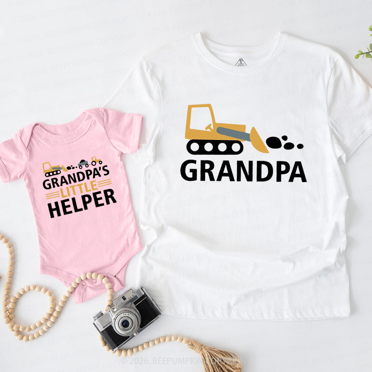 Funny Grandpa and Grandpa's Little Helper Grandpa&Me Matching Shirts