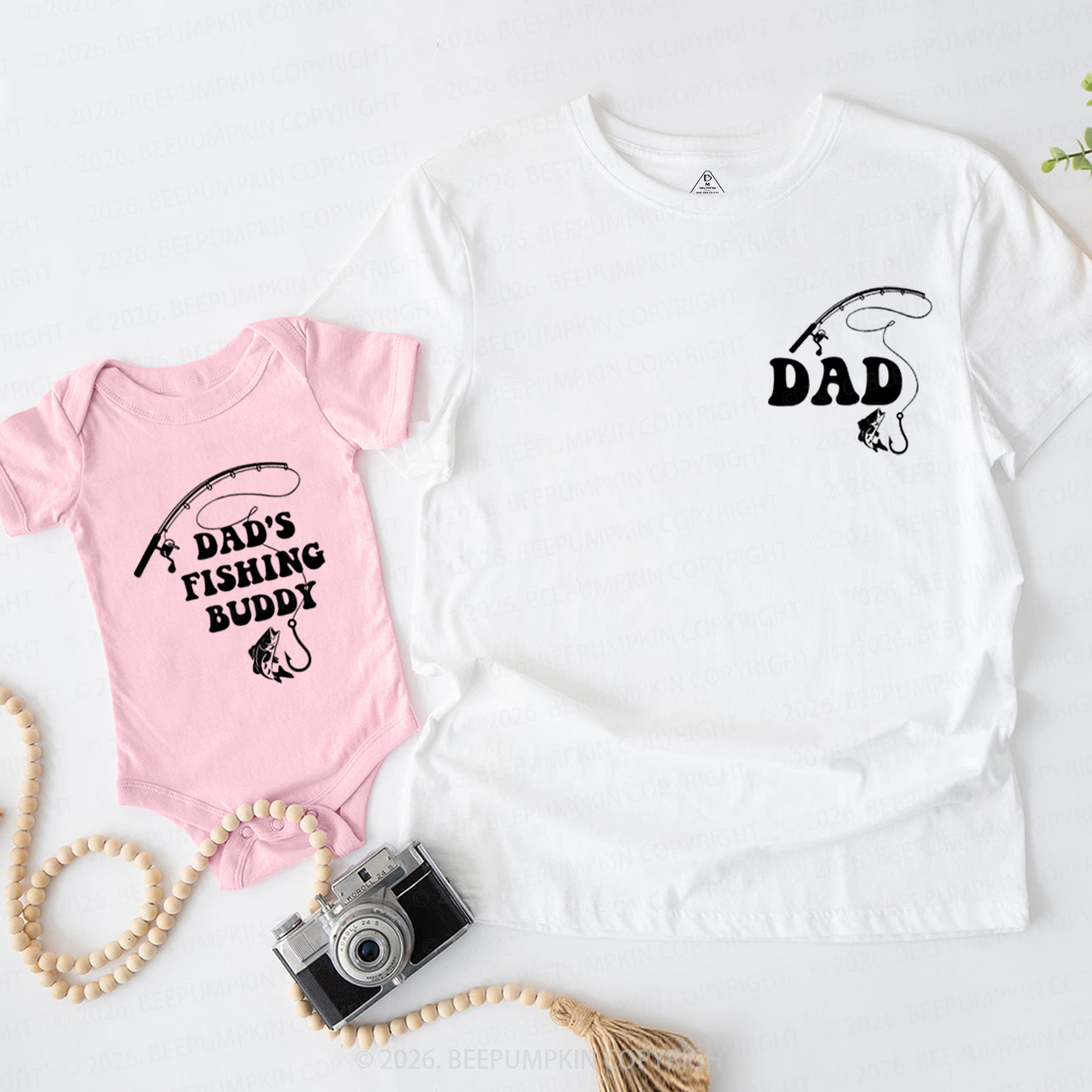 Dad's Fishing Buddy Fathers Day Fish Dad&Me Matching Shirts