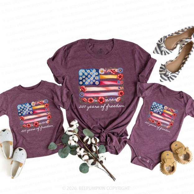 250 Years of Freedom Patriotic Mom&Me Matching T-Shirts