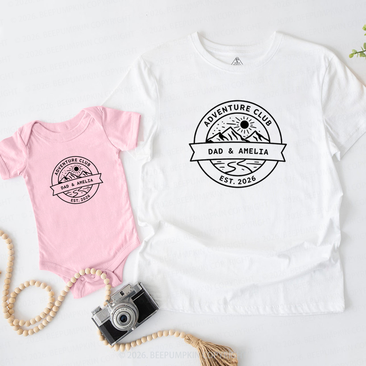 Personalized Name Adventure Club Dad&Me Matching Shirts