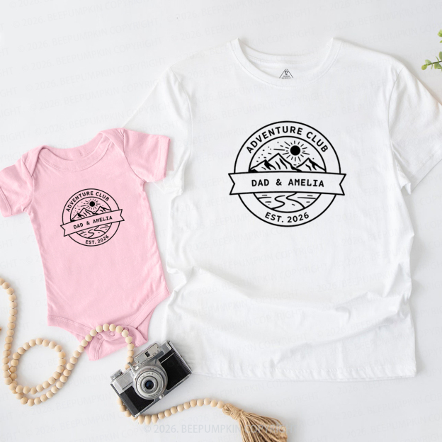 Personalized Name Adventure Club Dad&Me Matching Shirts