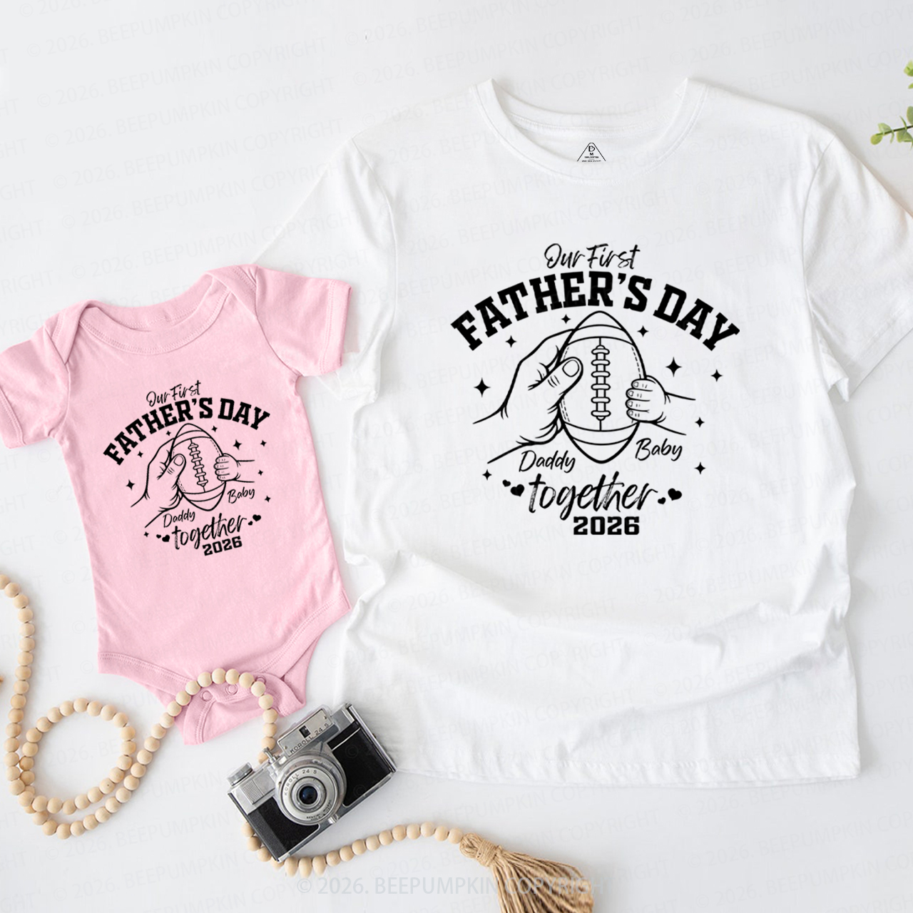 Personalized First Fathers Day Together Dad&Me Matching Shirts