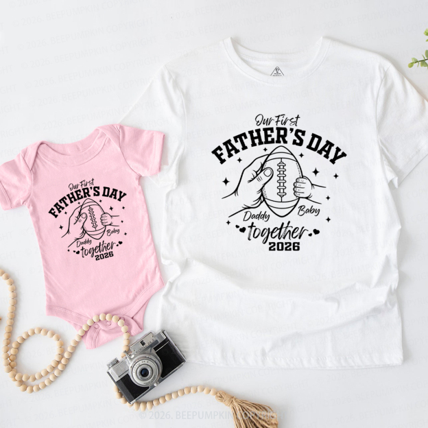 Personalized First Fathers Day Together Dad&Me Matching Shirts