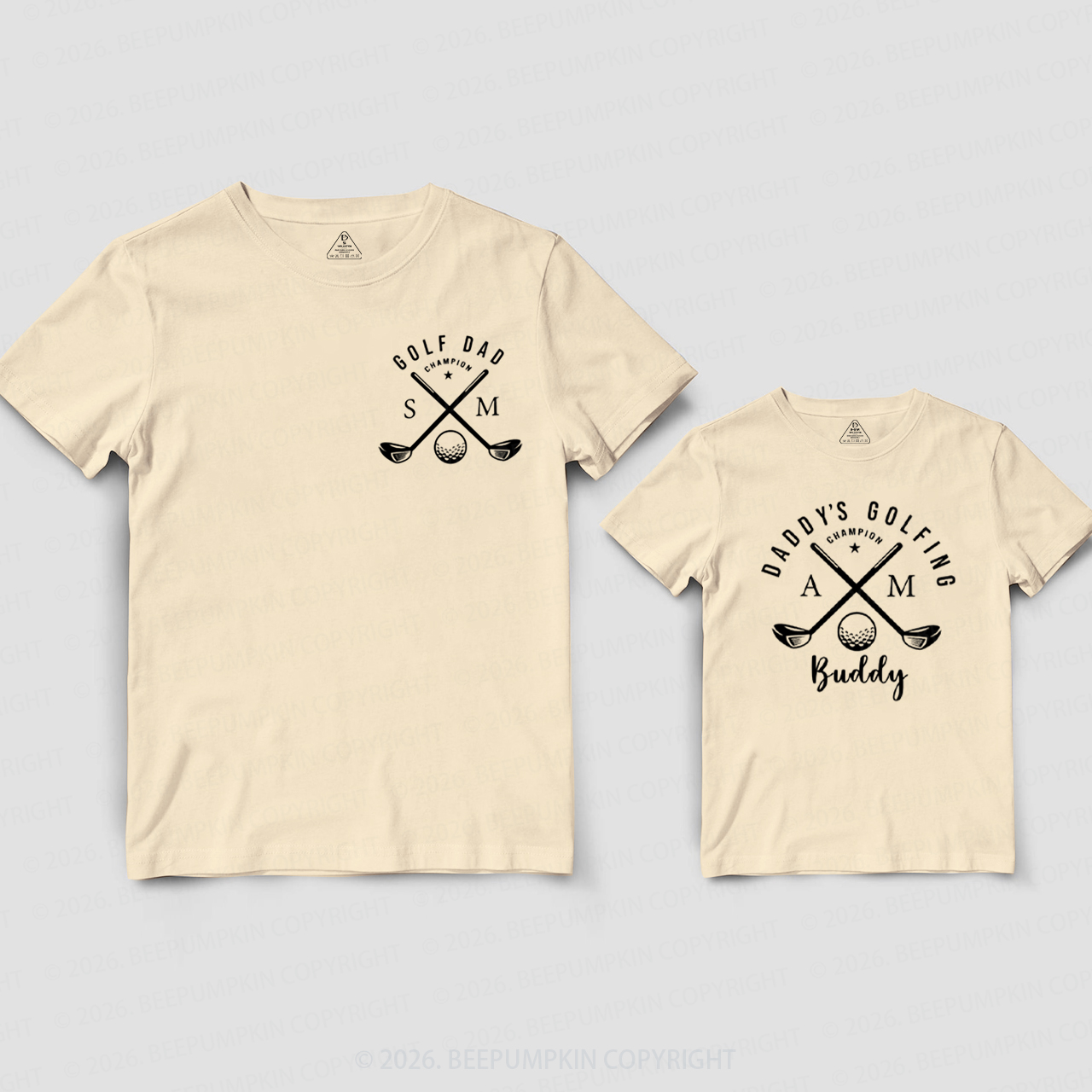 Personalized Golfing Dad and Daddy's Golfing Buddy Dad&Me Matching Shirts