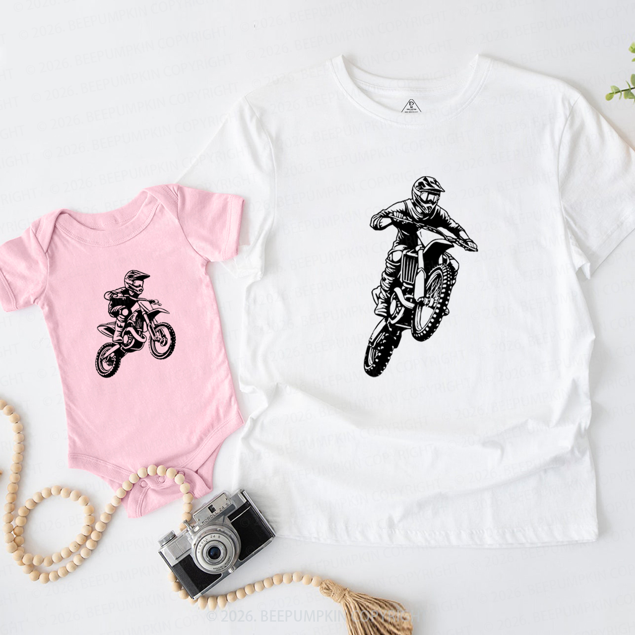 Riding Buddies Motorbike Dirt Biking Dad&Me Matching Shirts