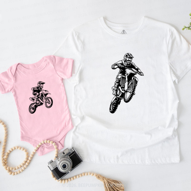 Riding Buddies Motorbike Dirt Biking Dad&Me Matching Shirts