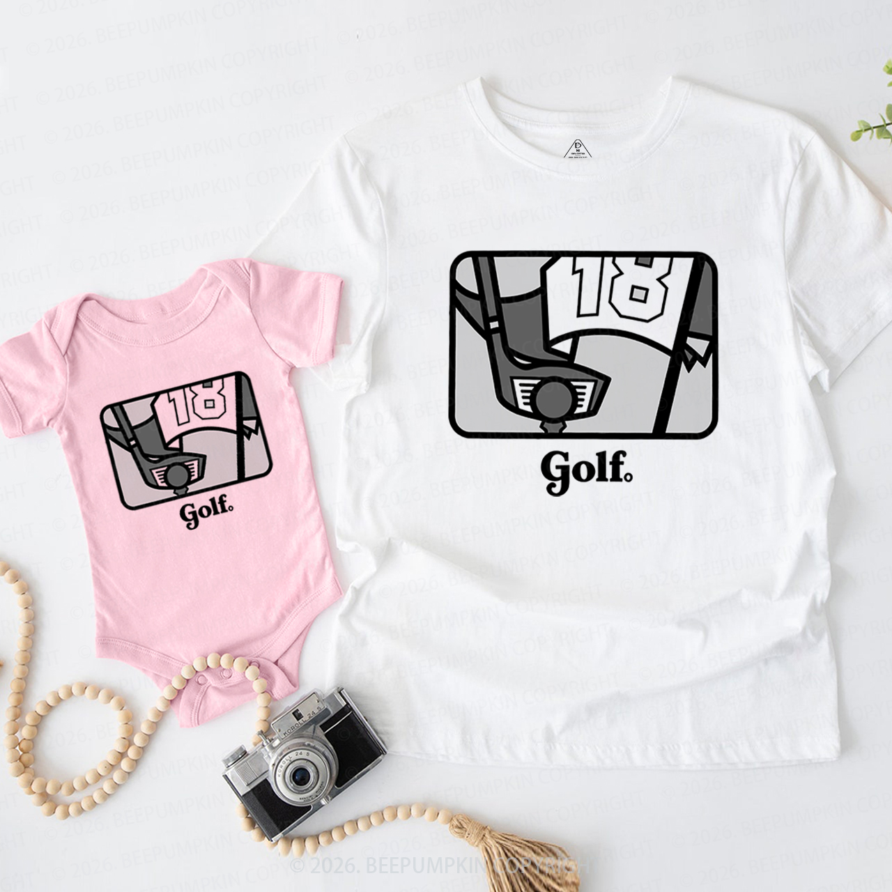 Golf Father Kid Country Club Dad&Me Matching Shirts