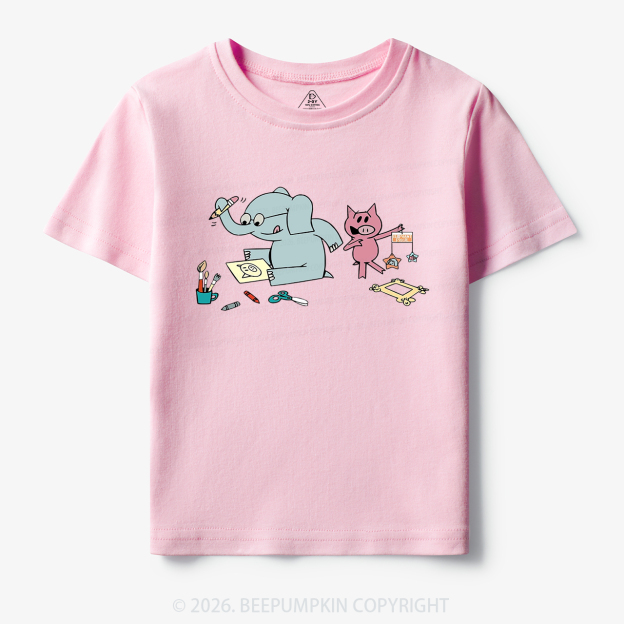 Elephant and Piggie Read More Book Toddler&Kid's Tees