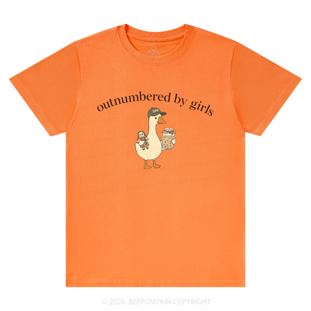 Outnumbered By Girls Dad Goose T-Shirts