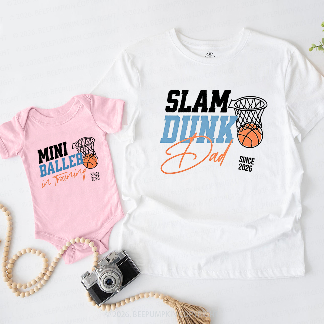Slam Dunk Dad Mini Baller in Training Dad&Me Matching Shirts