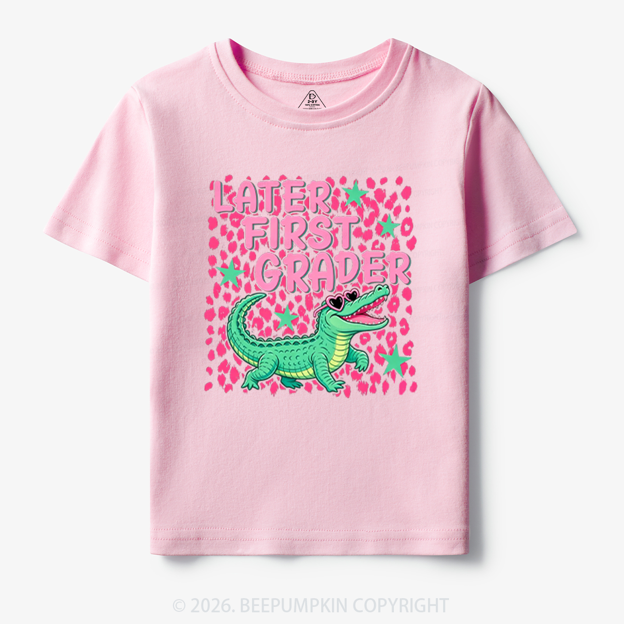 Pink Leopard Print Later Back to School Toddler&Kid's Tees