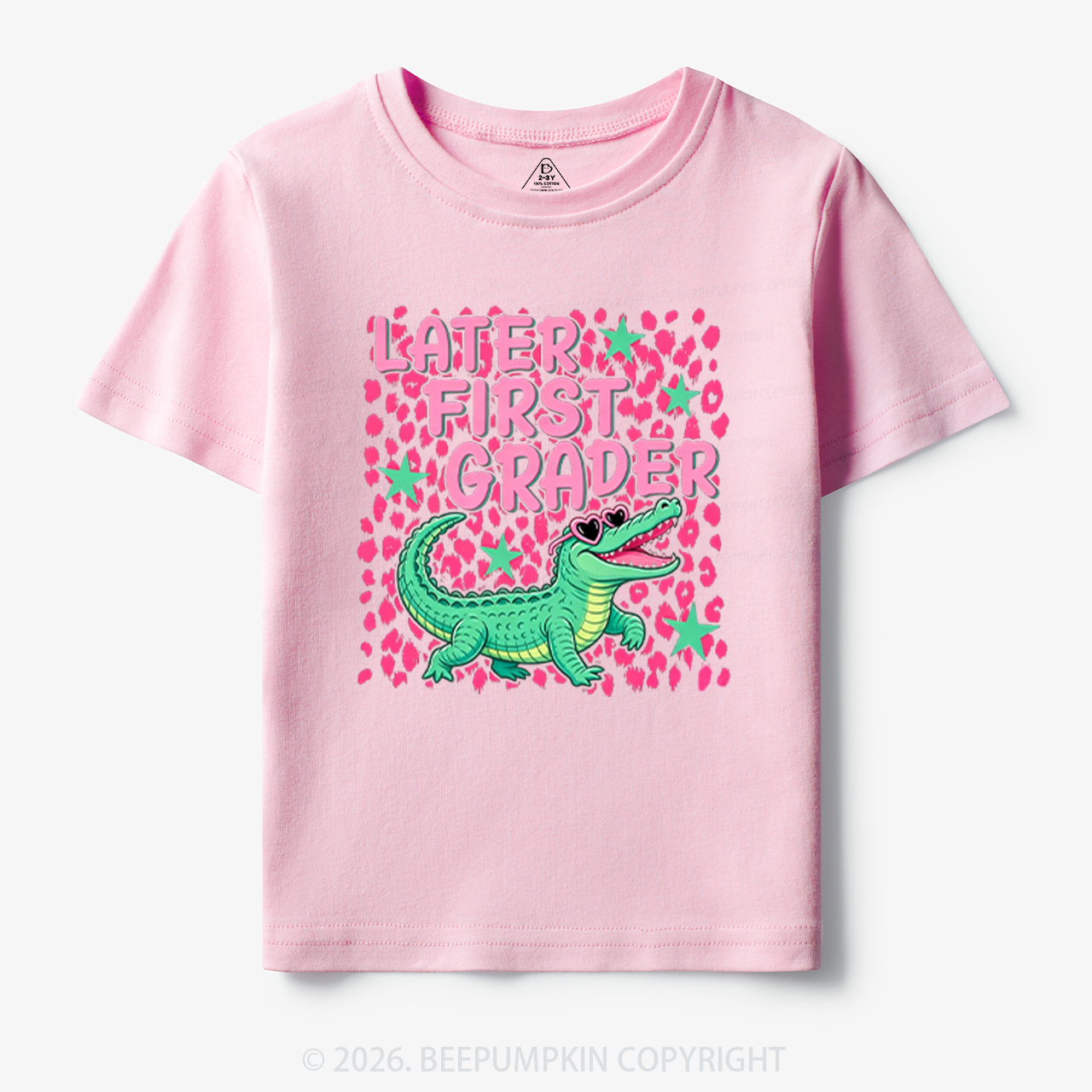 Pink Leopard Print Later Back to School Toddler&Kid's Tees