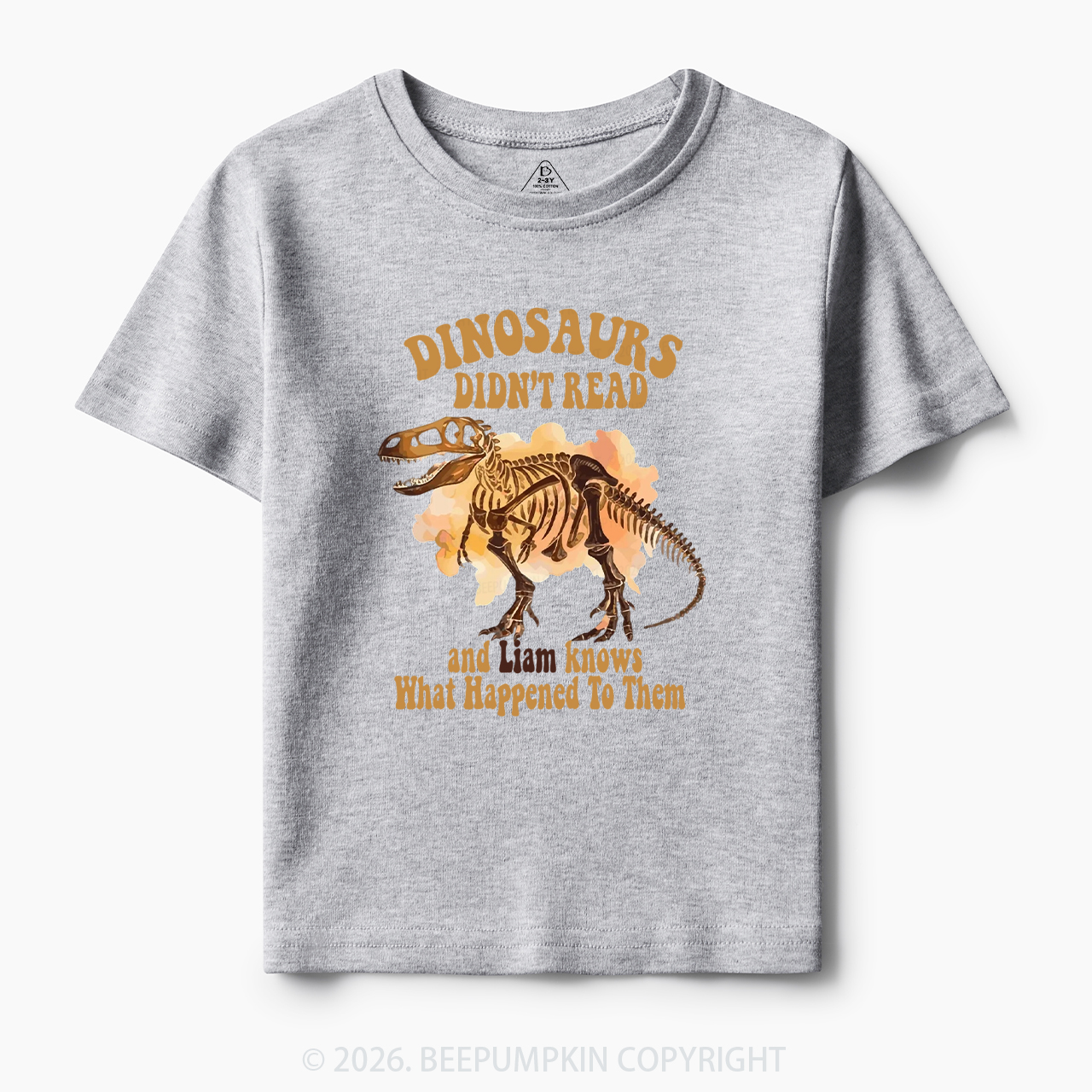 Personalized Dinosaur Skeleton Didn't Read Toddler&Kid's Tees