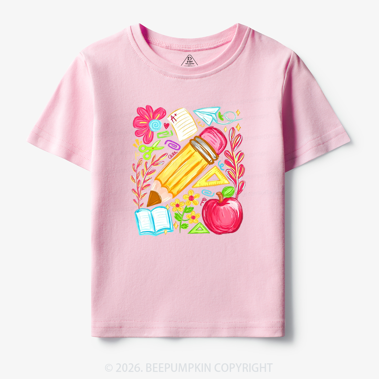 Boho Floral Pencil Coquette Back To School Toddler&Kid's Tees