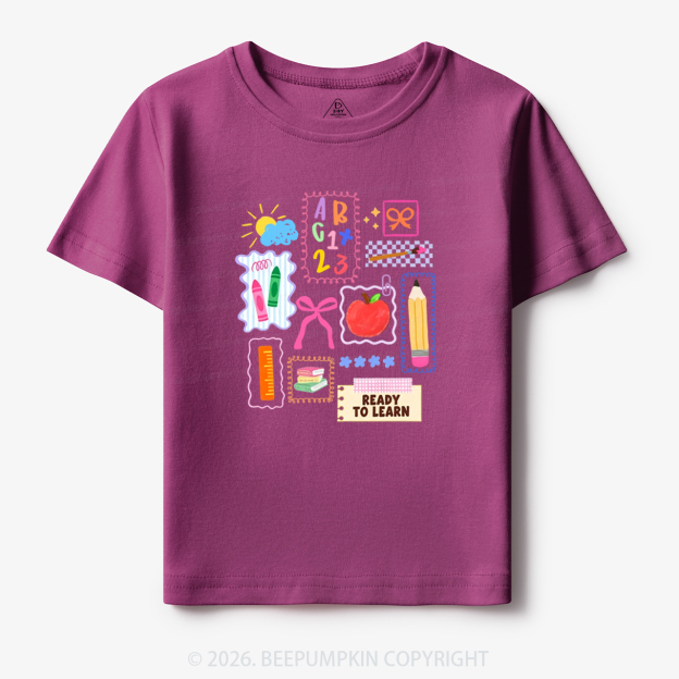 Ready To Learn Whimsical Pencil Bow Toddler&Kid's Tees