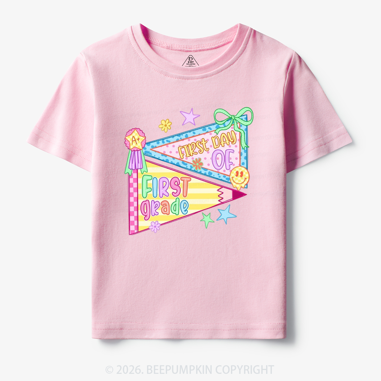 Floral Apple Pre-k 1st/2nd/3rd/4th/5th Grade Toddler&Kid's Tees