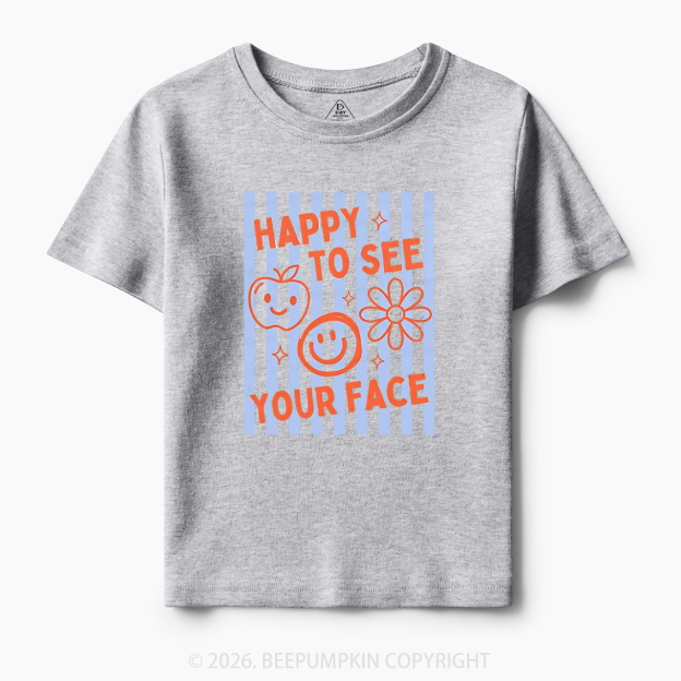 Happy To See Your Face Retro Stripe Toddler&Kid's Tees