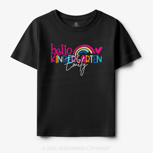 Personalized Name Rainbow Hello Kindergarten Toddler&Kid's Tees
