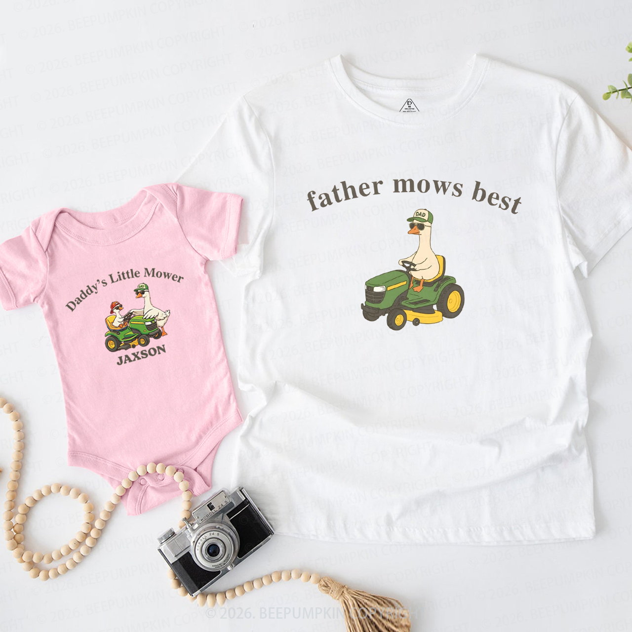 Father Mows Best Daddy’s Little Mower Dad&Me Matching Shirts