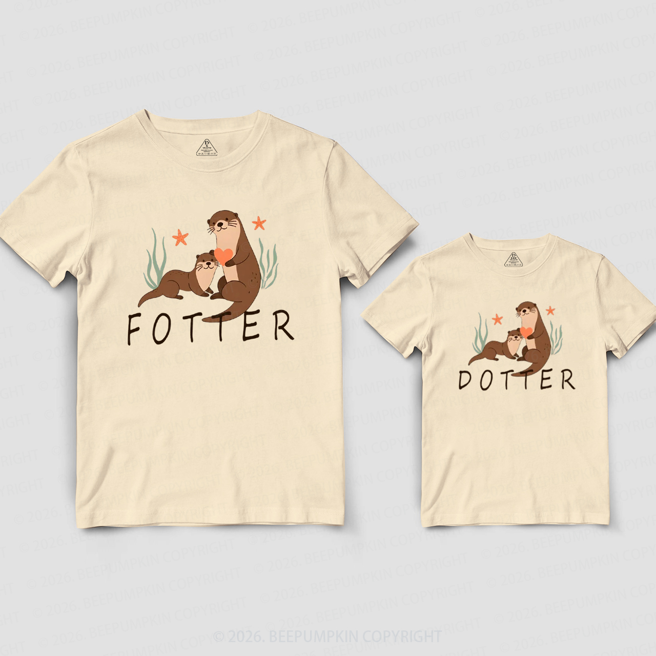 Funny Fotter Dotter Lil’ Otter Dad&Me Matching Shirts