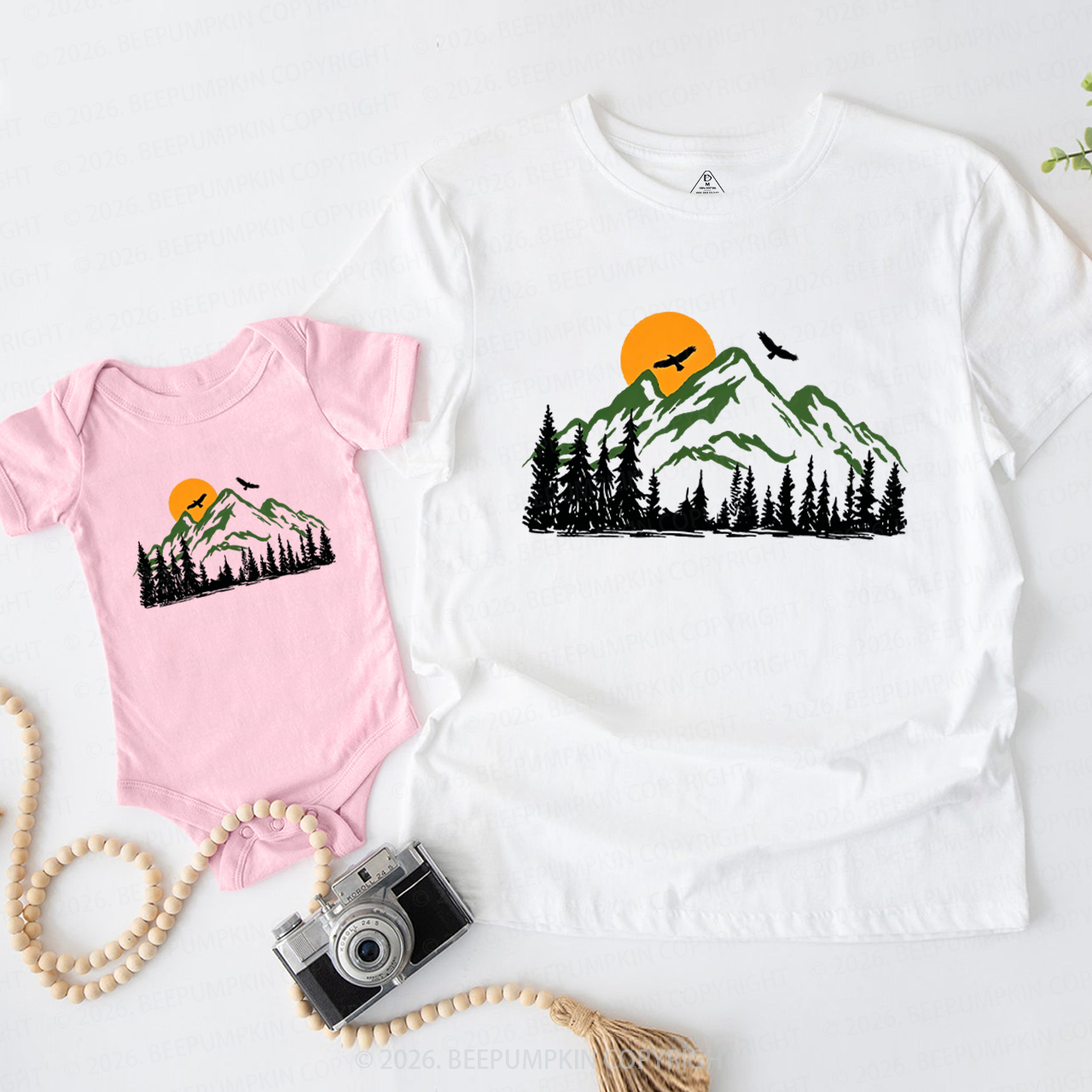 Adventure Camping Fathers Day Dad&Me Matching Shirts