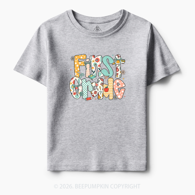 Preppy Floral Apple Pre-k 1st/2nd/3rd/4th Grade Toddler&Kid's Tees