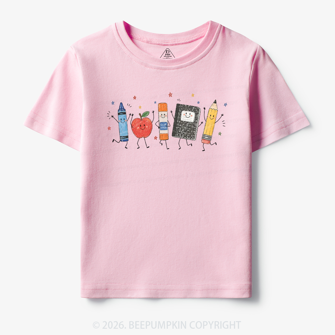 Crayon Apple Pencil Notebook Toddler&Kid's Tees