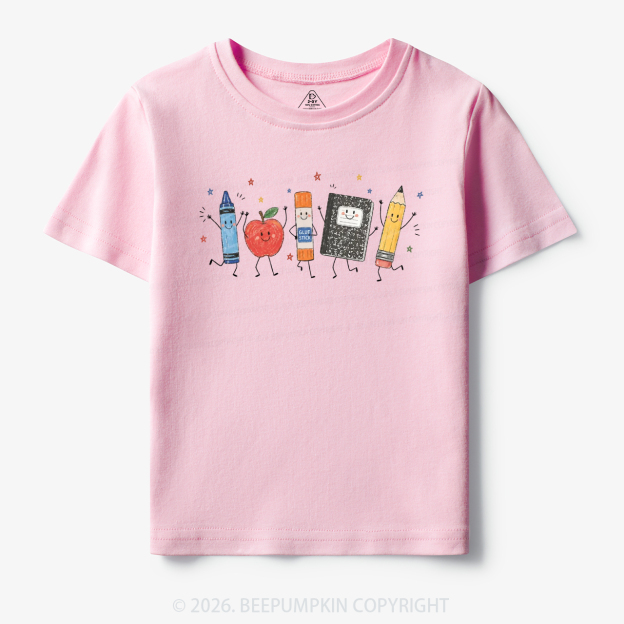 Crayon Apple Pencil Notebook Toddler&Kid's Tees