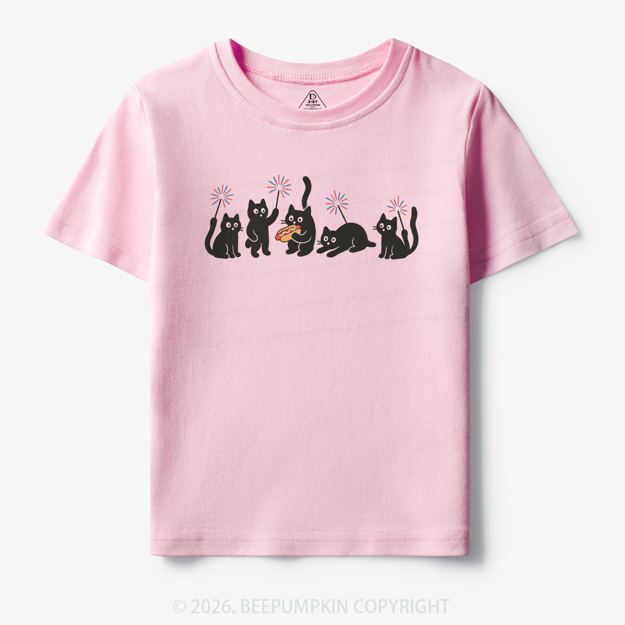 4th of July Funny Black Cats Toddler&Kid's Tees