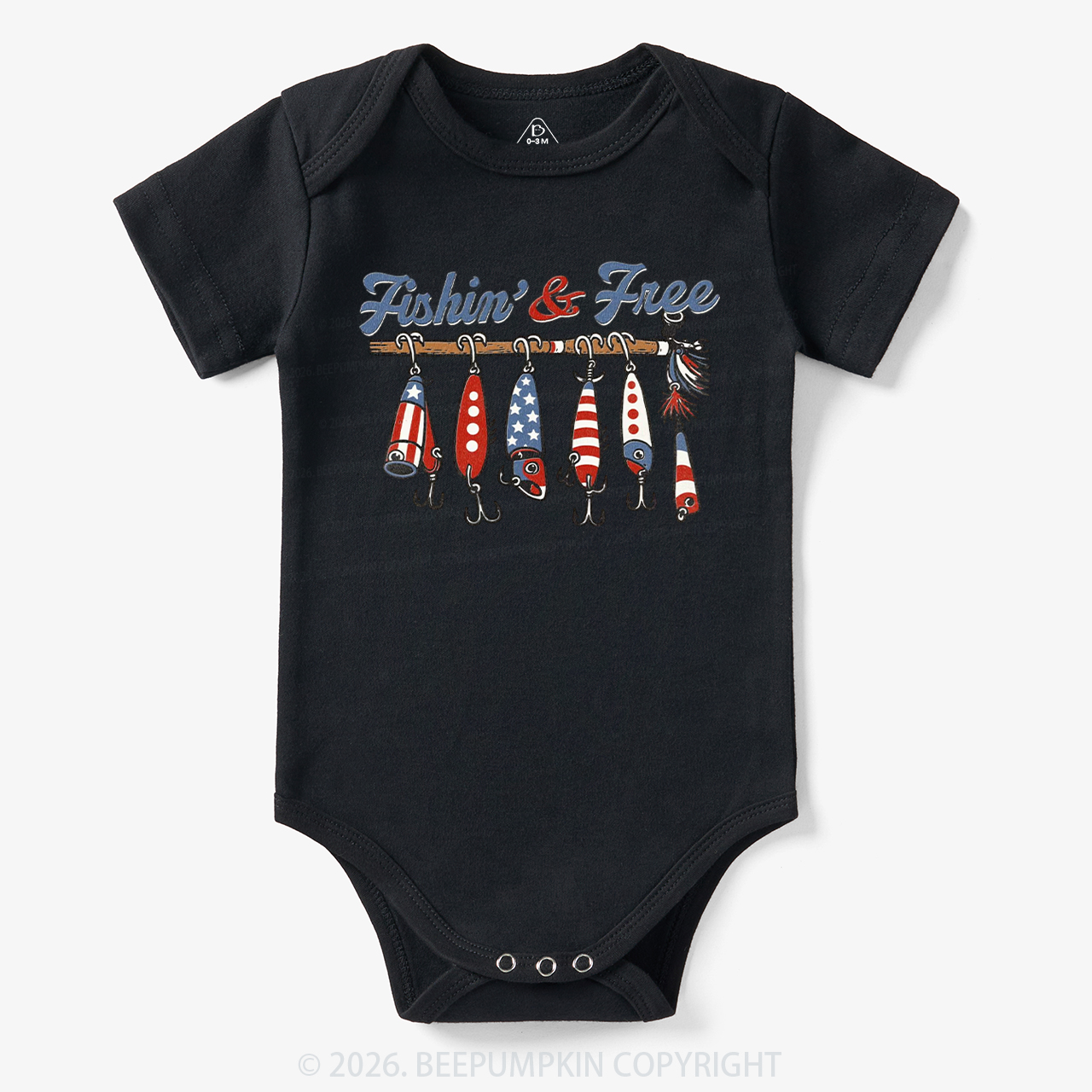 Fishin And Free Lure 4th Of July Bodysuit