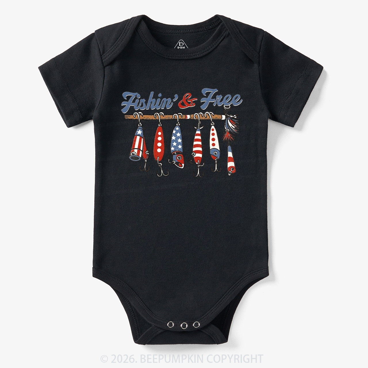 Fishin And Free Lure 4th Of July Bodysuit