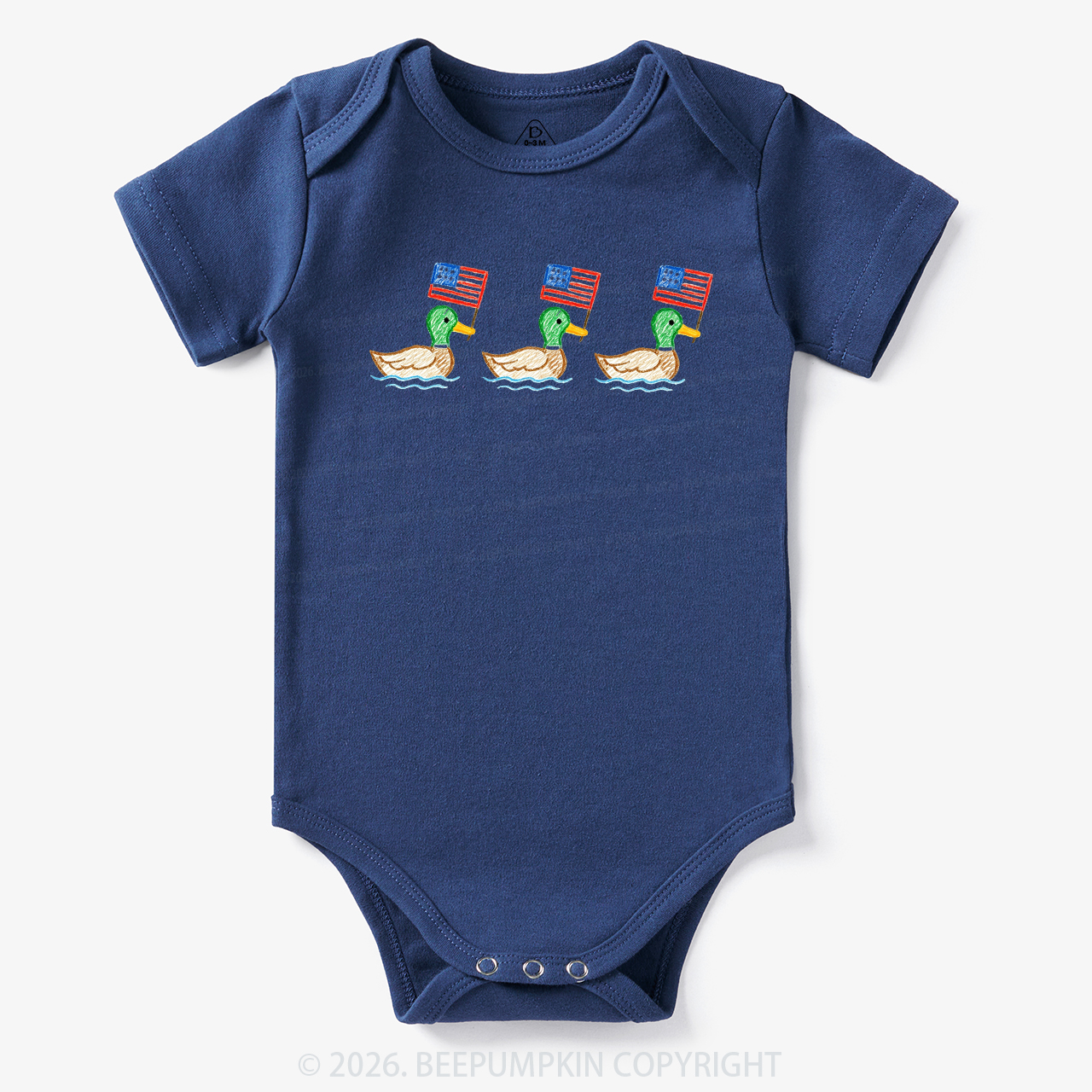 USA Mallard Ducks 4th of July Patriotic Bodysuit