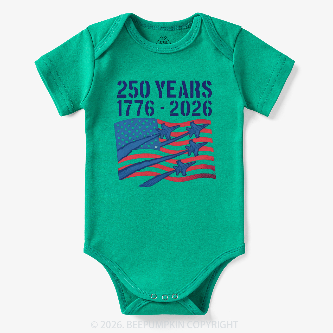 250 Years 1776-2026 America Patriotic Bodysuit