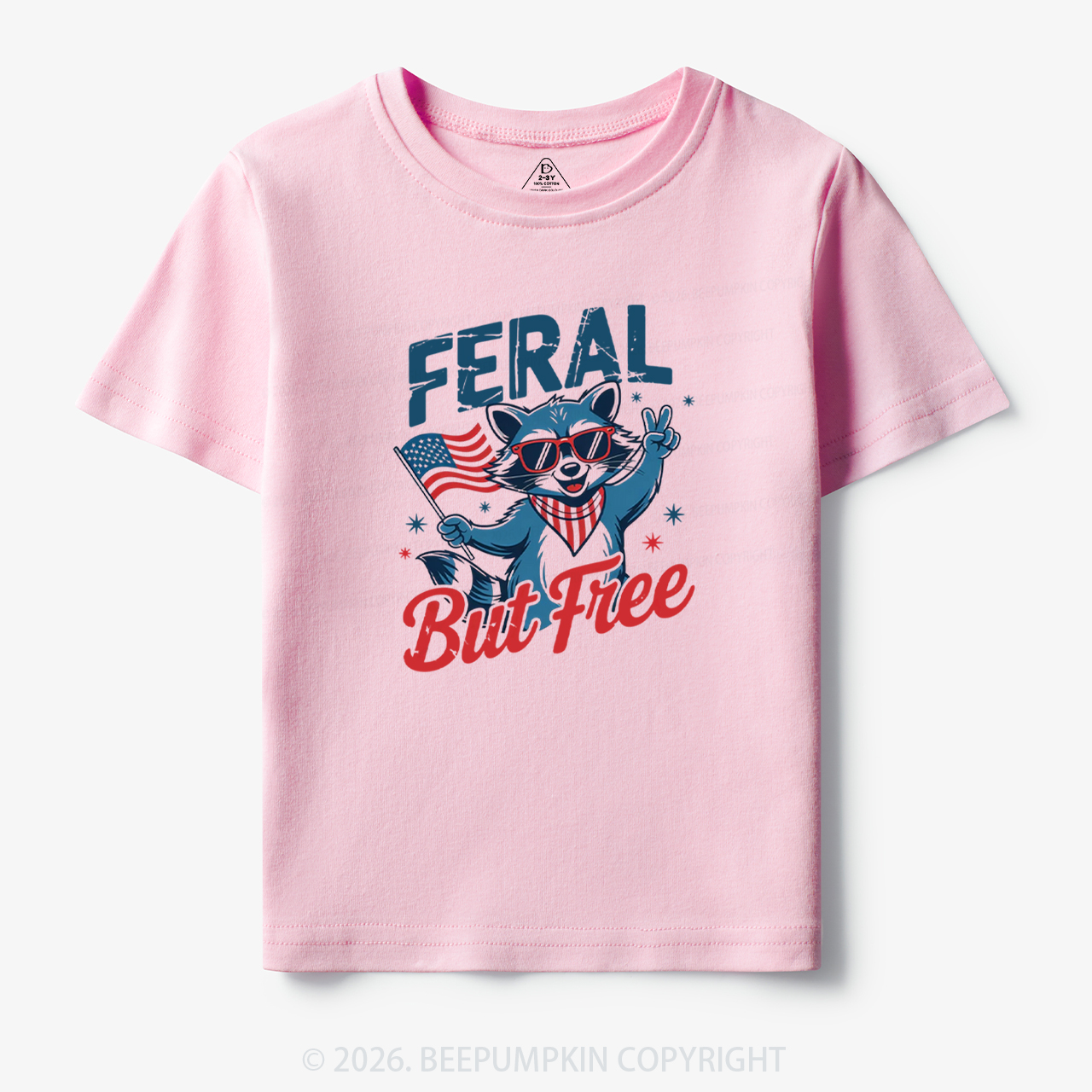 Feral Raccoon 4th of July Toddler&Kid's Tees
