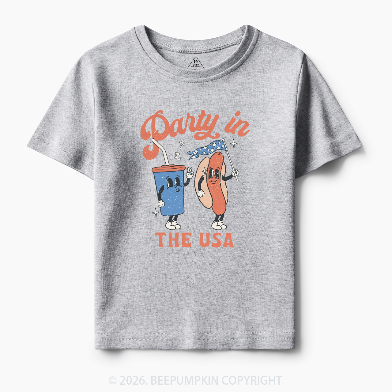 Party In The USA Hot Dog And Drink Toddler&Kid's Tees