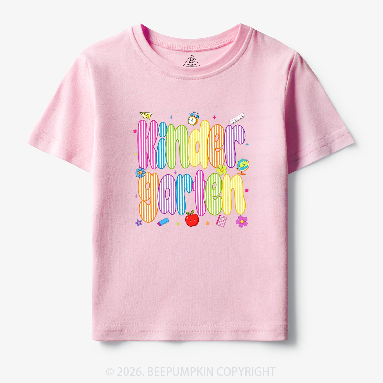 Personalized Preppy Back To School Colorful Stripes Toddler&Kid's Tees