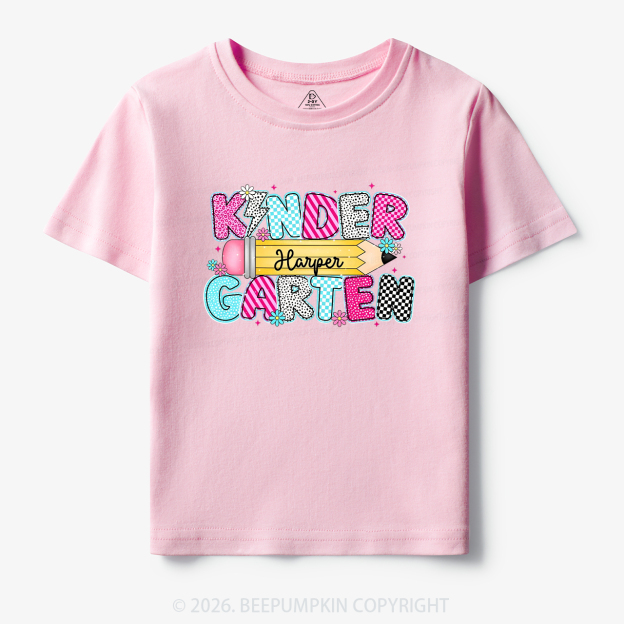 Personalized Kindergarten Name Back To School Toddler&Kid's Tees