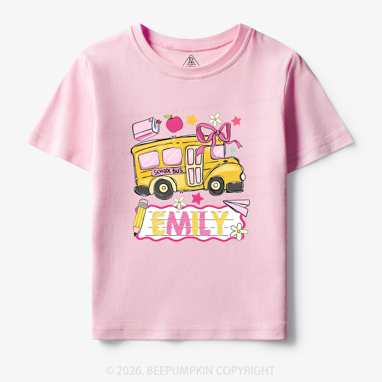 Personalized Name School Bus Back To School Toddler&Kid's Tees